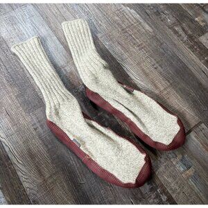 Acorn Mens Original Sock Gray Ragg Wool Cloud Cushion Comfort Slippers Size 6-7